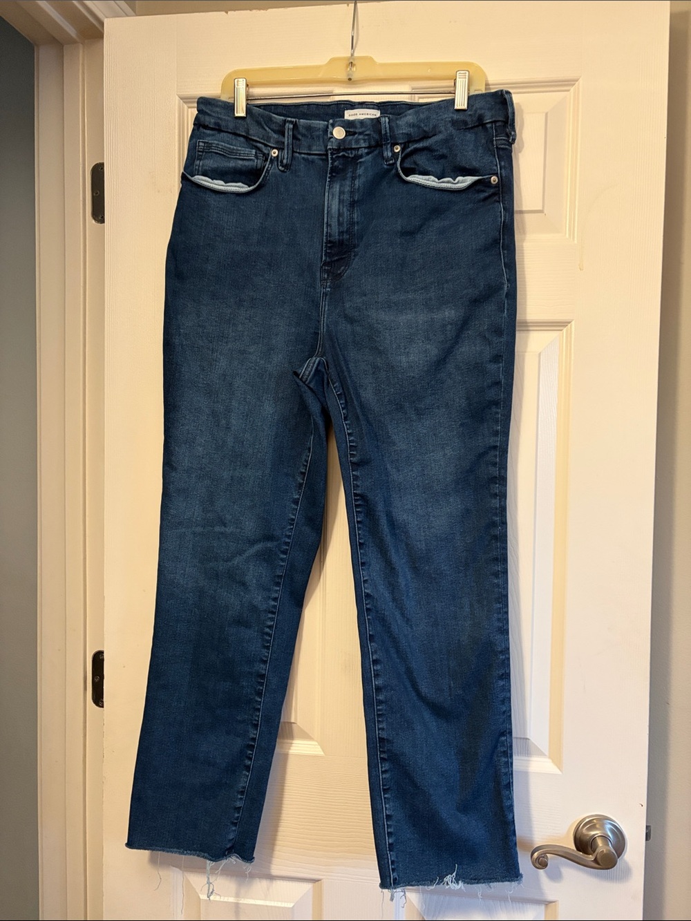 Good American Dark Blue Boyfriend Jeans